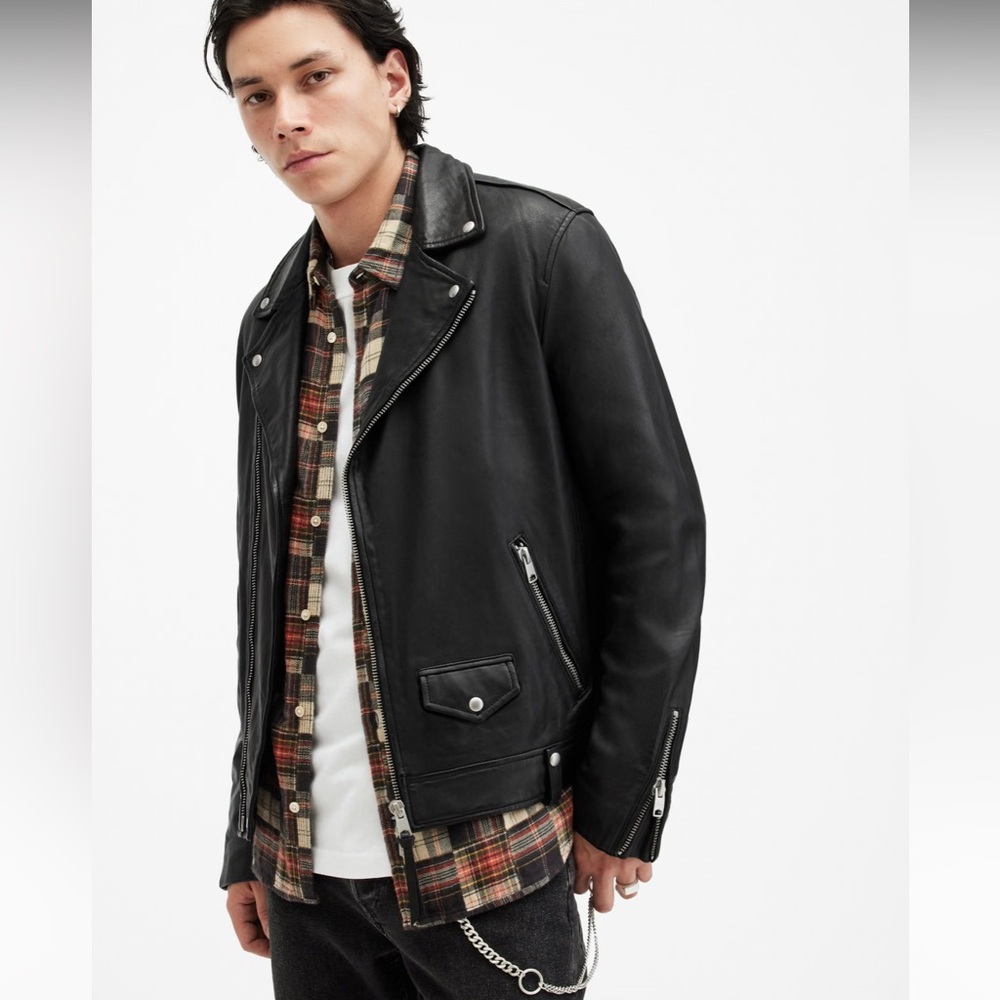 ALLSAINTS Milo Leather Biker Jacket Men’s Medium